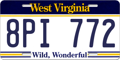 WV license plate 8PI772