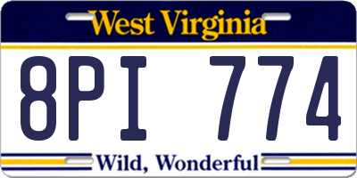 WV license plate 8PI774