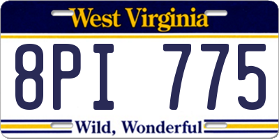 WV license plate 8PI775