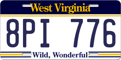 WV license plate 8PI776