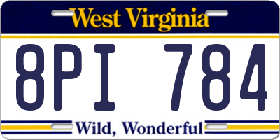 WV license plate 8PI784