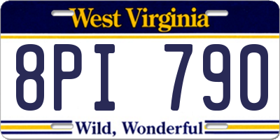 WV license plate 8PI790