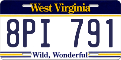 WV license plate 8PI791