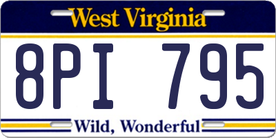 WV license plate 8PI795