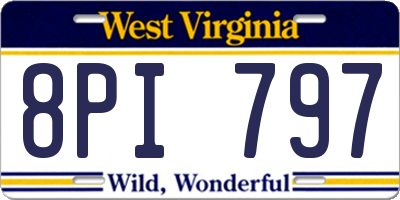 WV license plate 8PI797