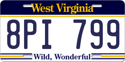 WV license plate 8PI799