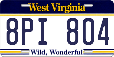 WV license plate 8PI804