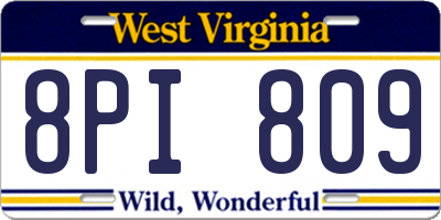 WV license plate 8PI809