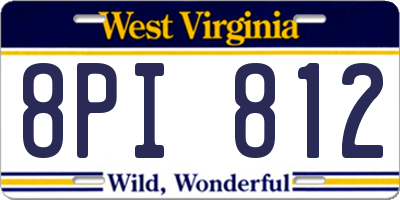 WV license plate 8PI812