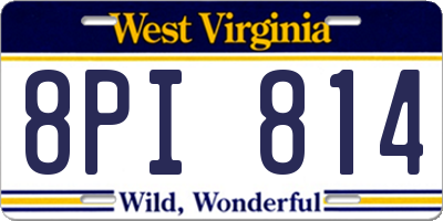 WV license plate 8PI814