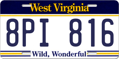 WV license plate 8PI816