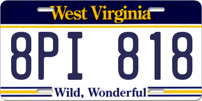 WV license plate 8PI818