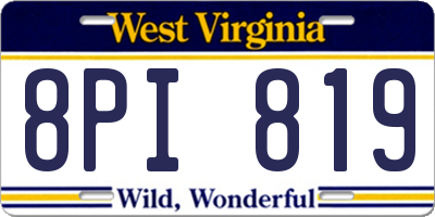 WV license plate 8PI819