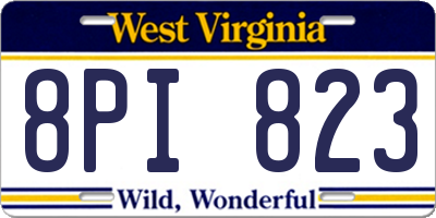 WV license plate 8PI823