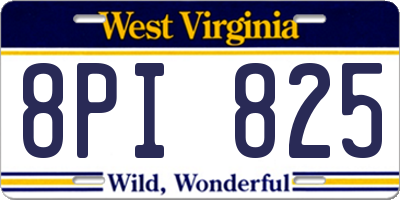 WV license plate 8PI825