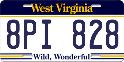 WV license plate 8PI828