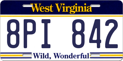 WV license plate 8PI842
