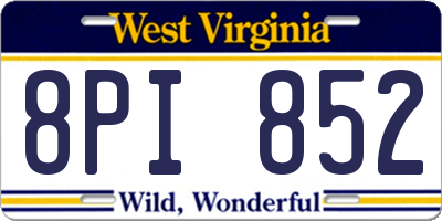 WV license plate 8PI852