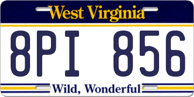 WV license plate 8PI856
