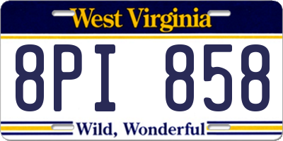 WV license plate 8PI858