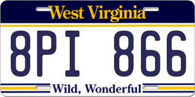 WV license plate 8PI866