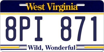 WV license plate 8PI871