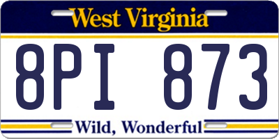 WV license plate 8PI873