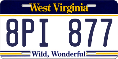 WV license plate 8PI877