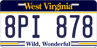 WV license plate 8PI878