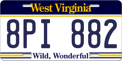WV license plate 8PI882