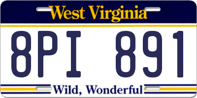 WV license plate 8PI891