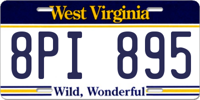 WV license plate 8PI895