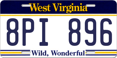 WV license plate 8PI896
