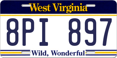 WV license plate 8PI897