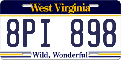 WV license plate 8PI898
