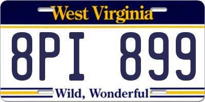 WV license plate 8PI899