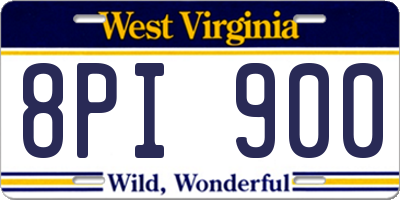 WV license plate 8PI900