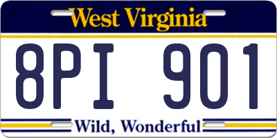 WV license plate 8PI901