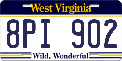 WV license plate 8PI902