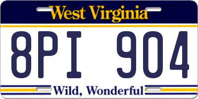 WV license plate 8PI904