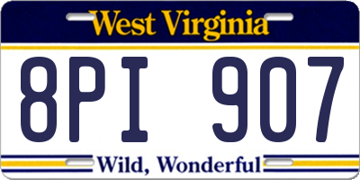 WV license plate 8PI907