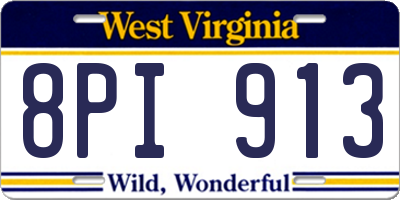 WV license plate 8PI913