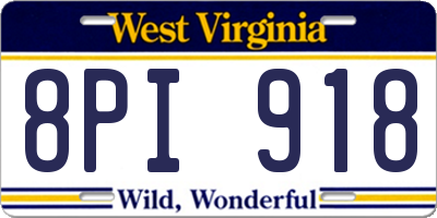 WV license plate 8PI918