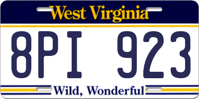 WV license plate 8PI923