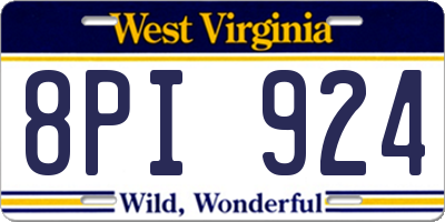 WV license plate 8PI924