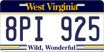 WV license plate 8PI925