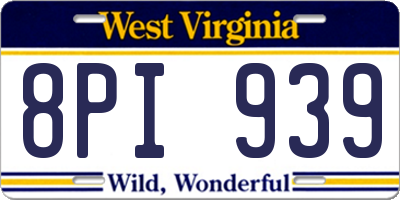 WV license plate 8PI939