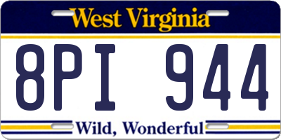 WV license plate 8PI944