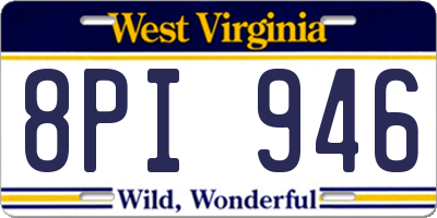WV license plate 8PI946