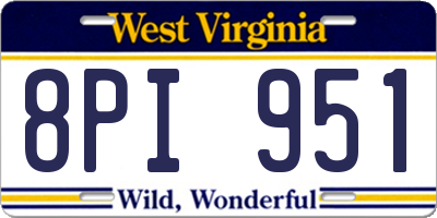 WV license plate 8PI951